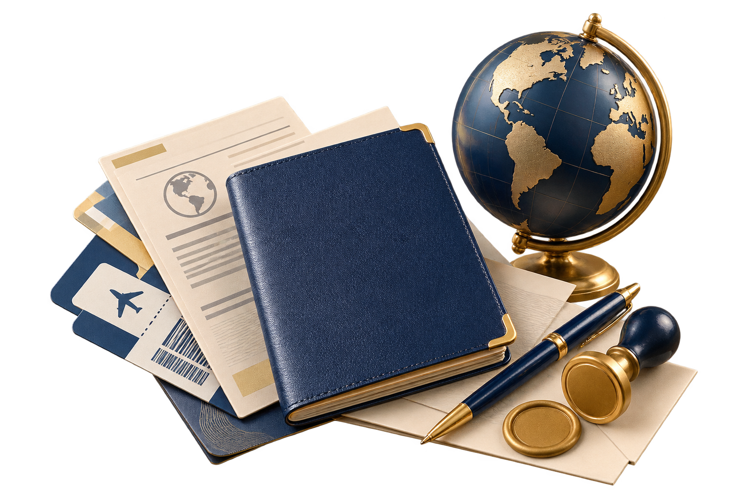 Generic travel documents and globe